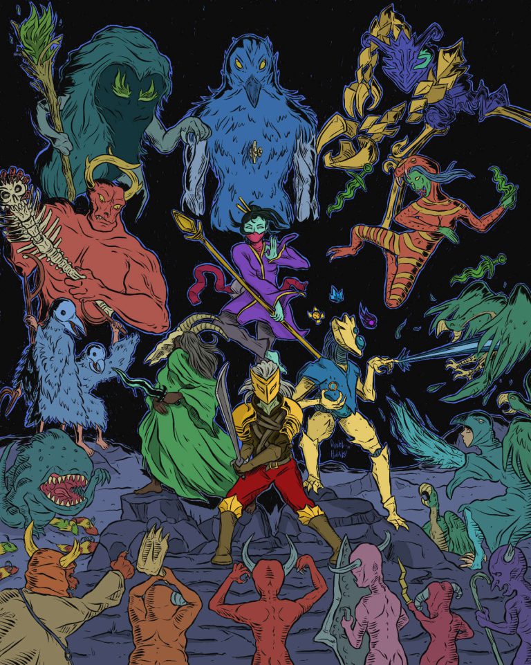 Slay the Spire, sus protagonistas y algunos enemigos y jefes