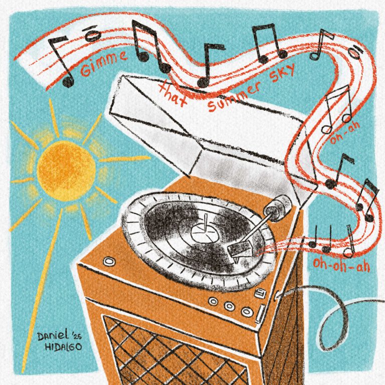 Un tocadiscos del que sale la música